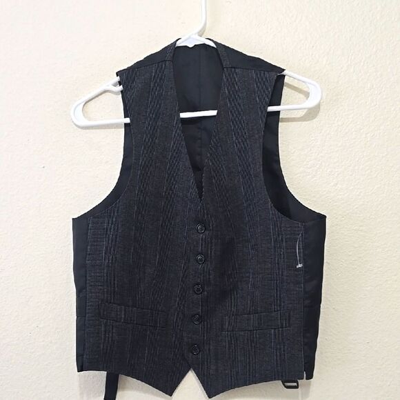 St. De Holt Stylish Black Pinstripe Wool Vest 38 - Picture 1 of 6